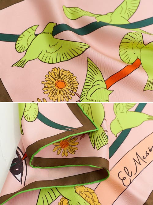 Lost Pattern Nyc House Of Frida Silk Bandana Scarf In Multi