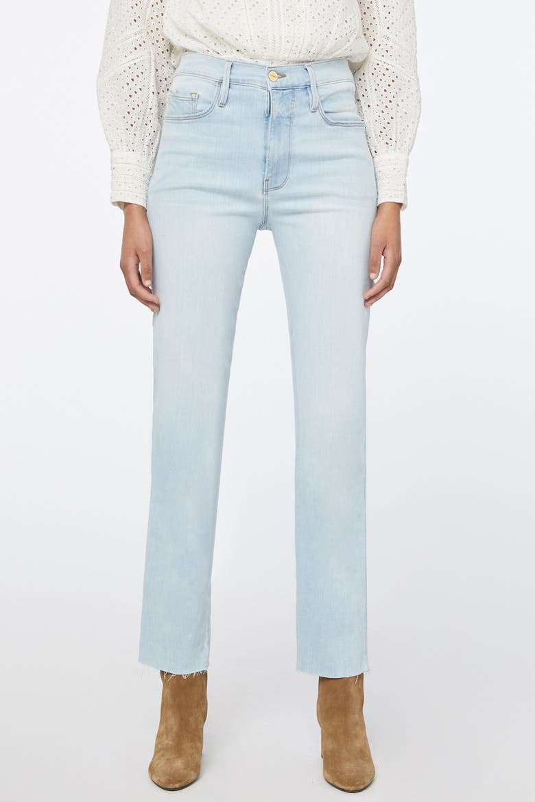 Le Sylvie High Waist Raw Edge Jeans, Main, color, PACIFICA