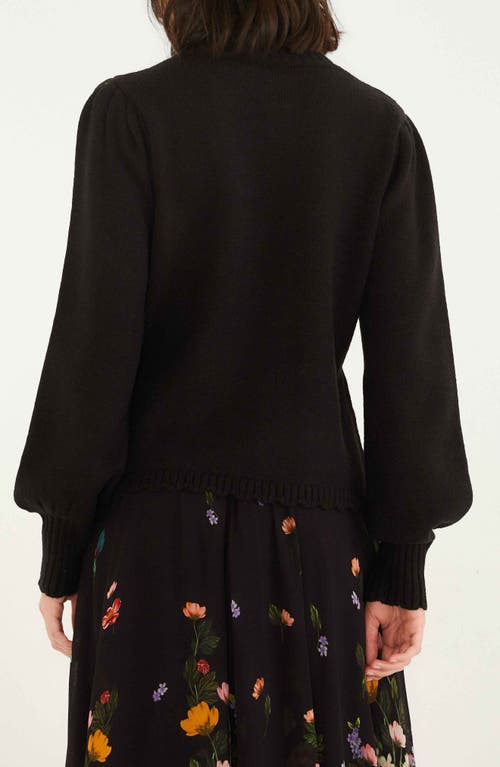 Farm Rio Colorful Flower Turtleneck Sweater In Multi