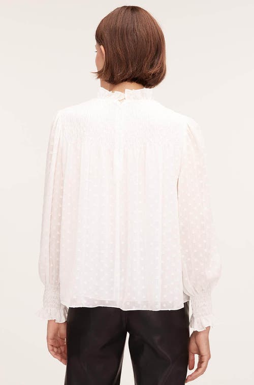 Rebecca Taylor Clip Dot Blouse In Snow