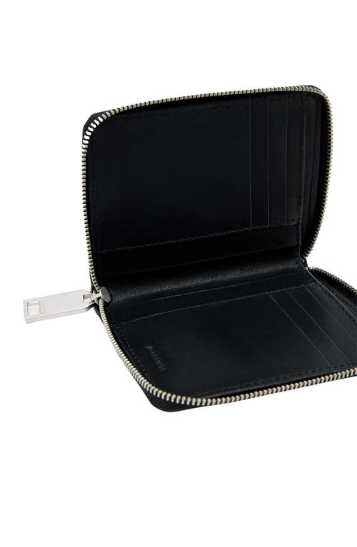 Allsaints Lena Hex Leather Zip Wallet In Gray