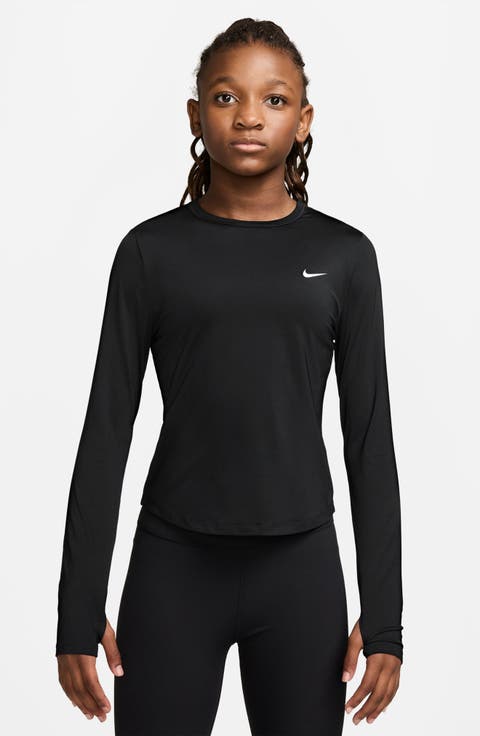 Kids' Dash Logo Dri-FIT Long Sleeve Graphic T-Shirt