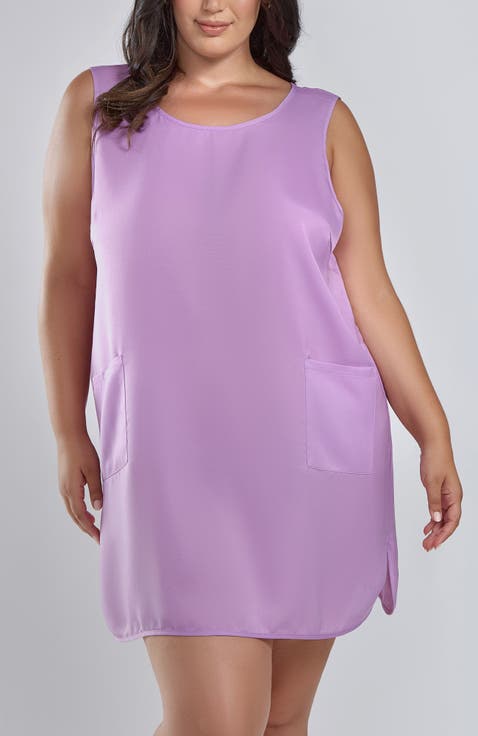 Satin Sleeveless Dress with Pockets