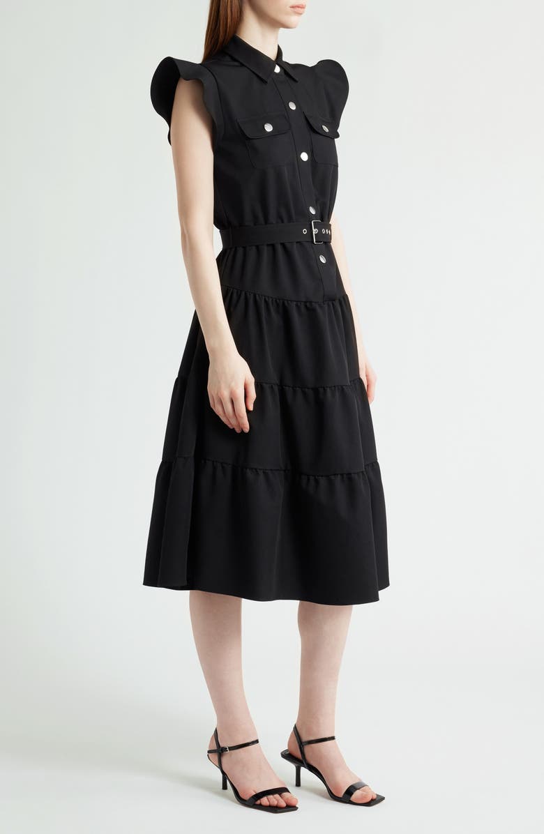 Tahari ASL Tiered Midi Dress, Alternate, color, 