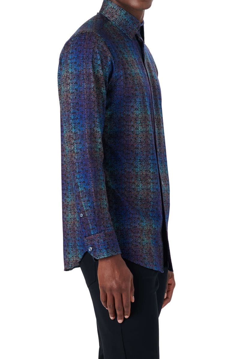 Bugatchi OoohCotton<sup>®</sup> Abstract Print Button-Up Shirt, Alternate, color, 