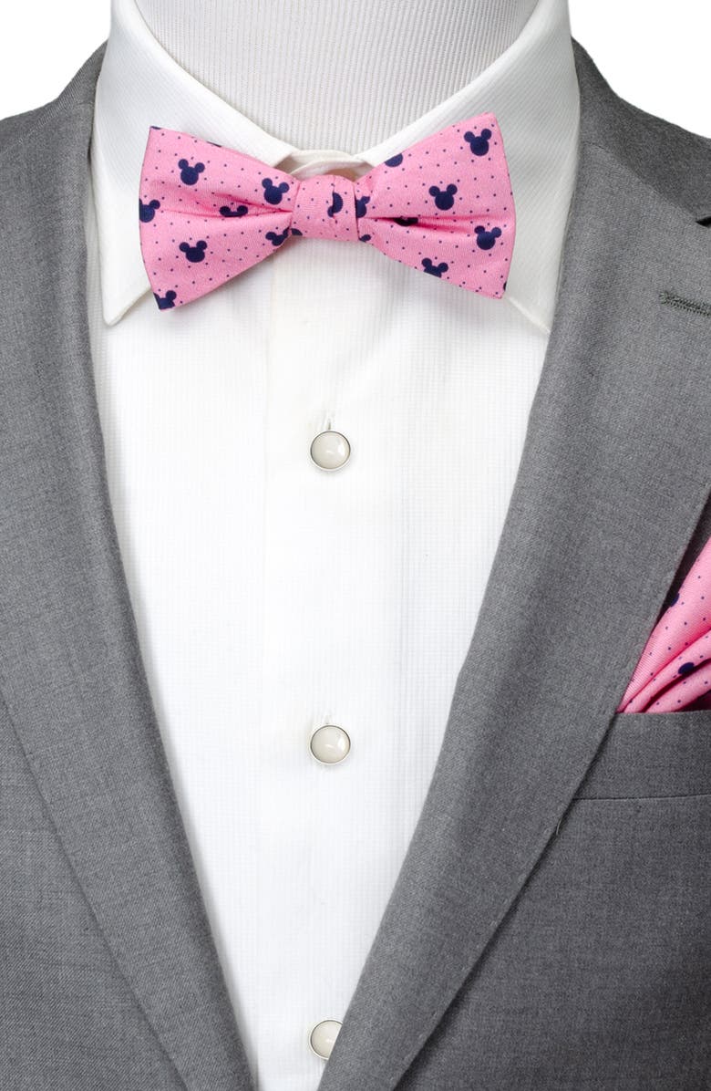 Cufflinks, Inc. Mickey Mouse Polka Dot Silk Bow Tie, Alternate, color, Pink