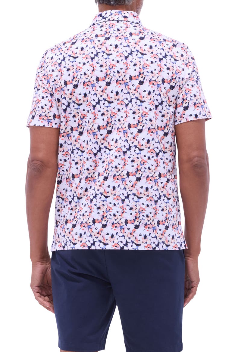 Hendrix Digital Floral Print Pima Cotton Polo, Alternate, color, NAVY