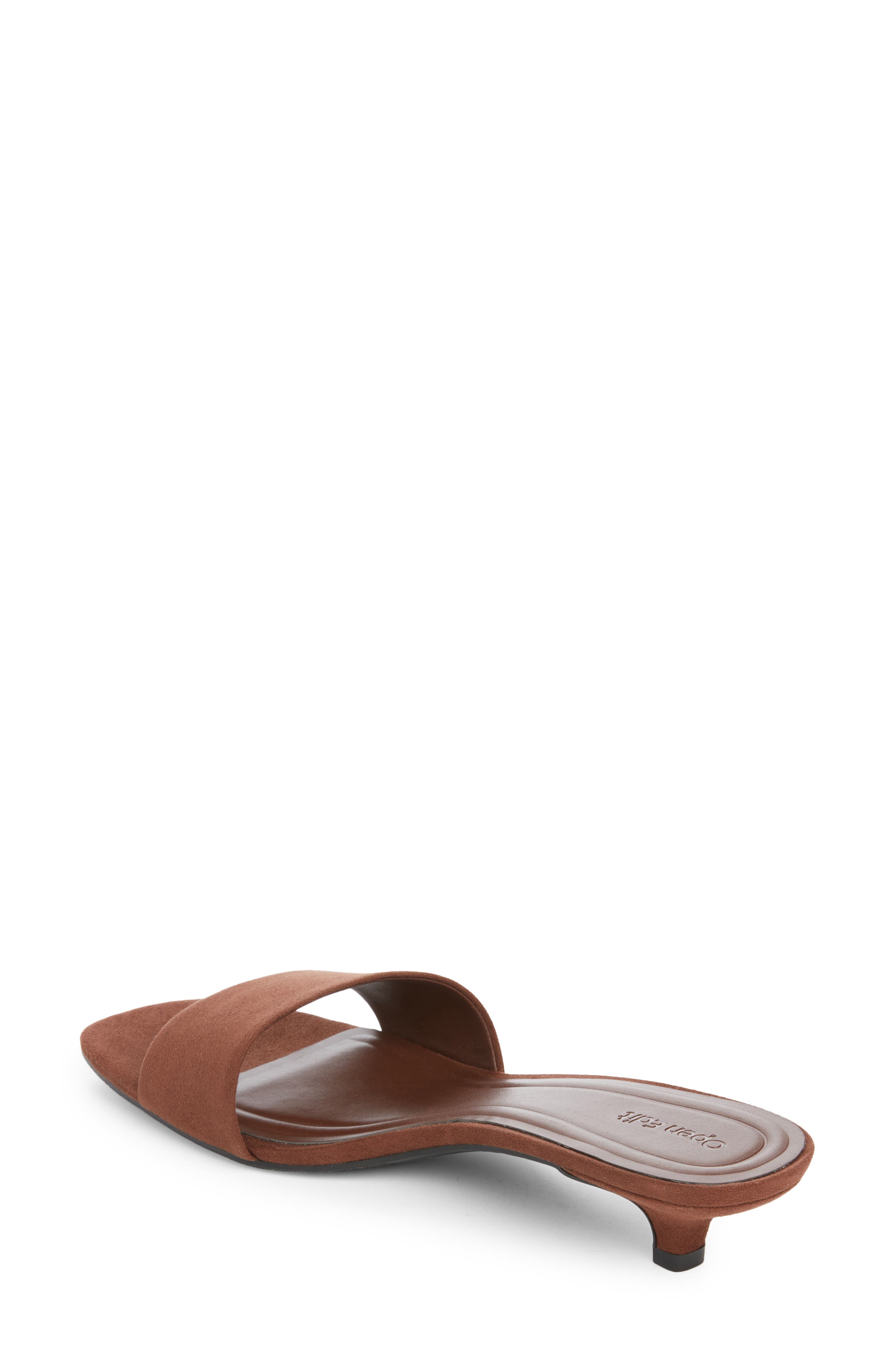 Tanner Kitten Heel Slide Sandal, Alternate, color, BROWN CHOCOLATE