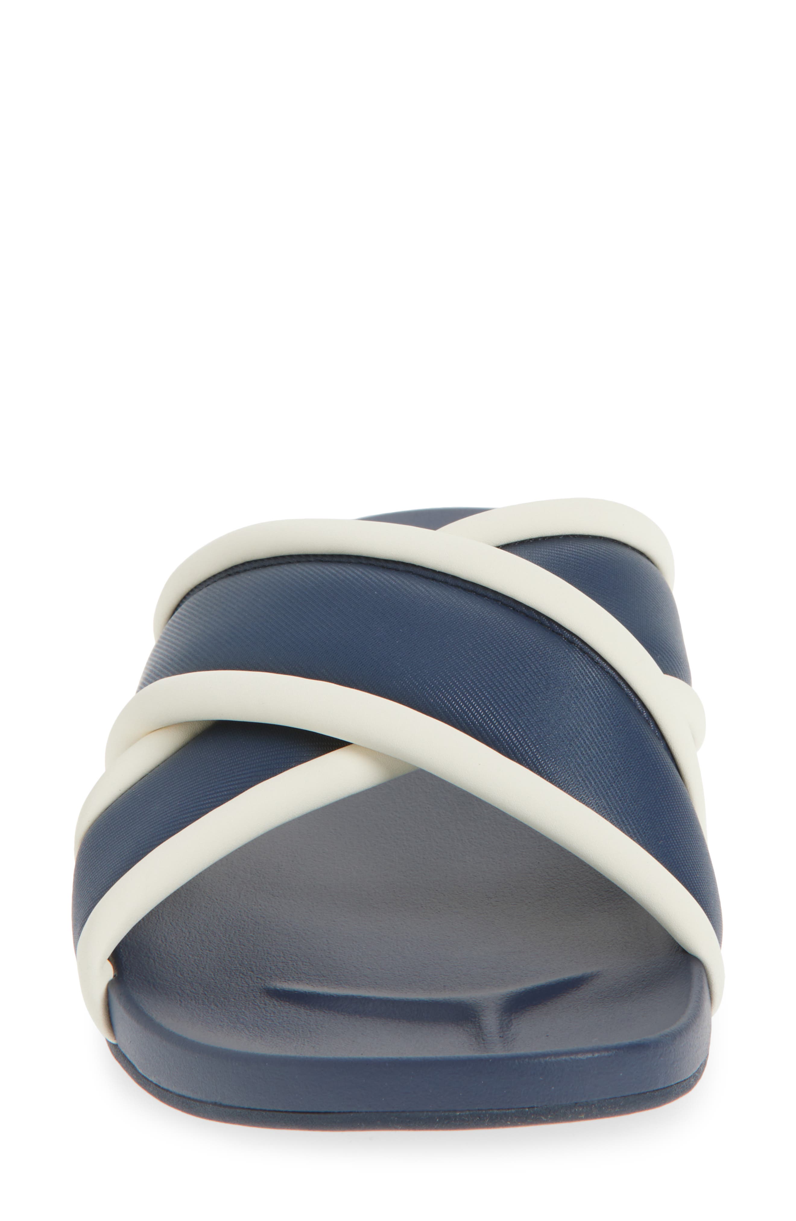 Ani Water Resistant Crisscross slide Sandal, Alternate, color, MOOD INDIGO / WHITE SAND