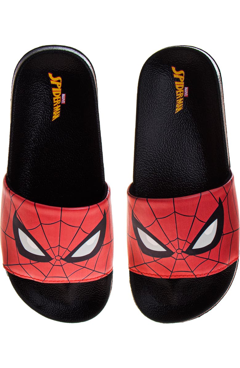 JOSMO x Marvel<sup>®</sup> Kids' Spider-Man Slide Sandal, Alternate, color, Black/Red
