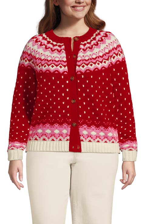 Plus Size Lofty Fair Isle Cardigan Sweater