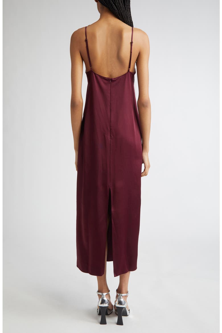 Lace Trim Satin Slipdress, Alternate, color, BORDEAUX