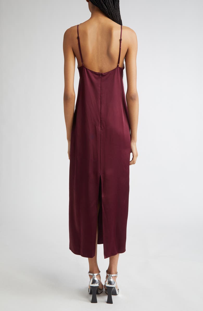 Stella McCartney Lace Trim Satin Slipdress, Alternate, color, Bordeaux