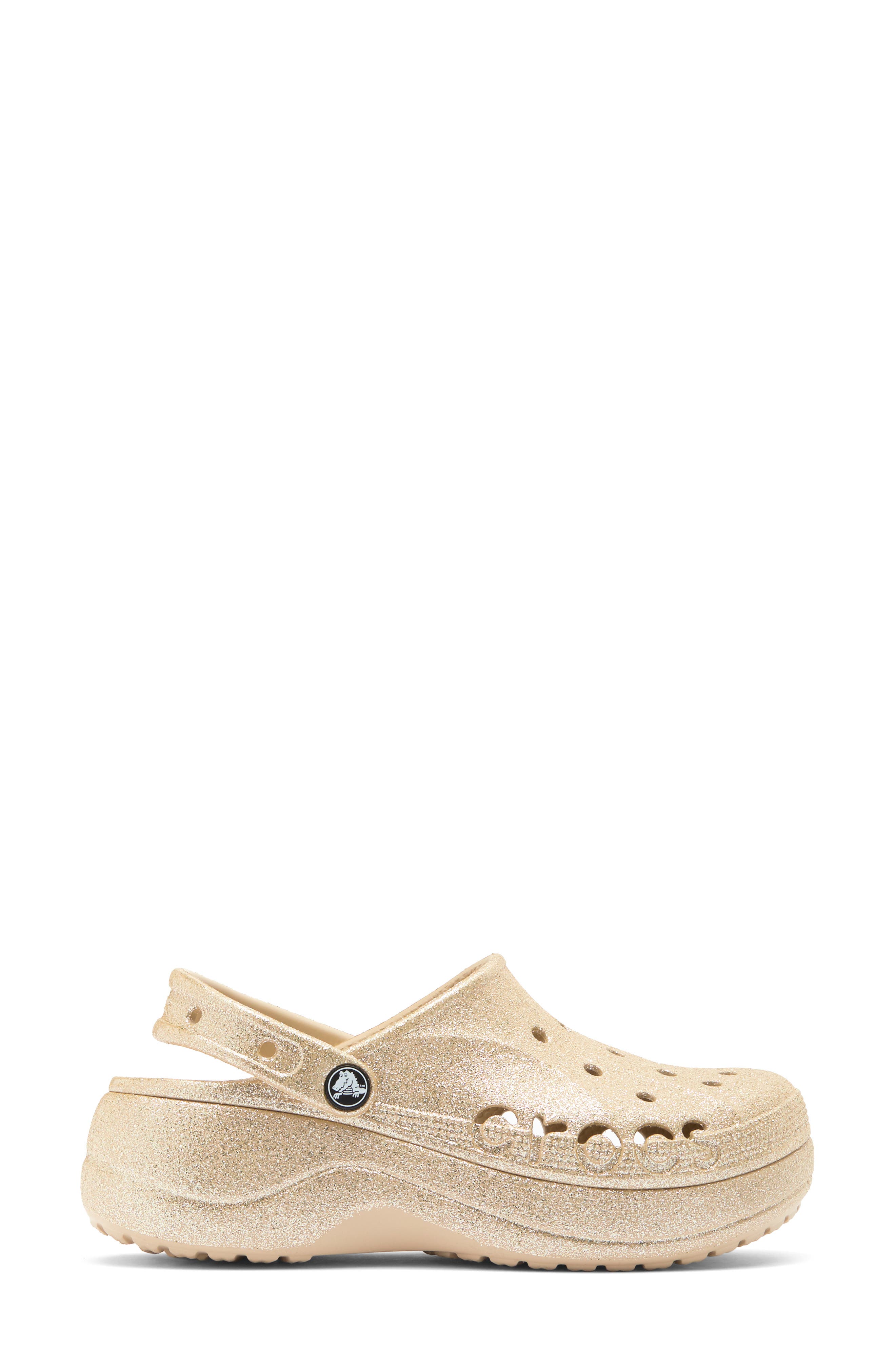 CROCS Baya Platform Glitter Clog, Alternate, color, Chai