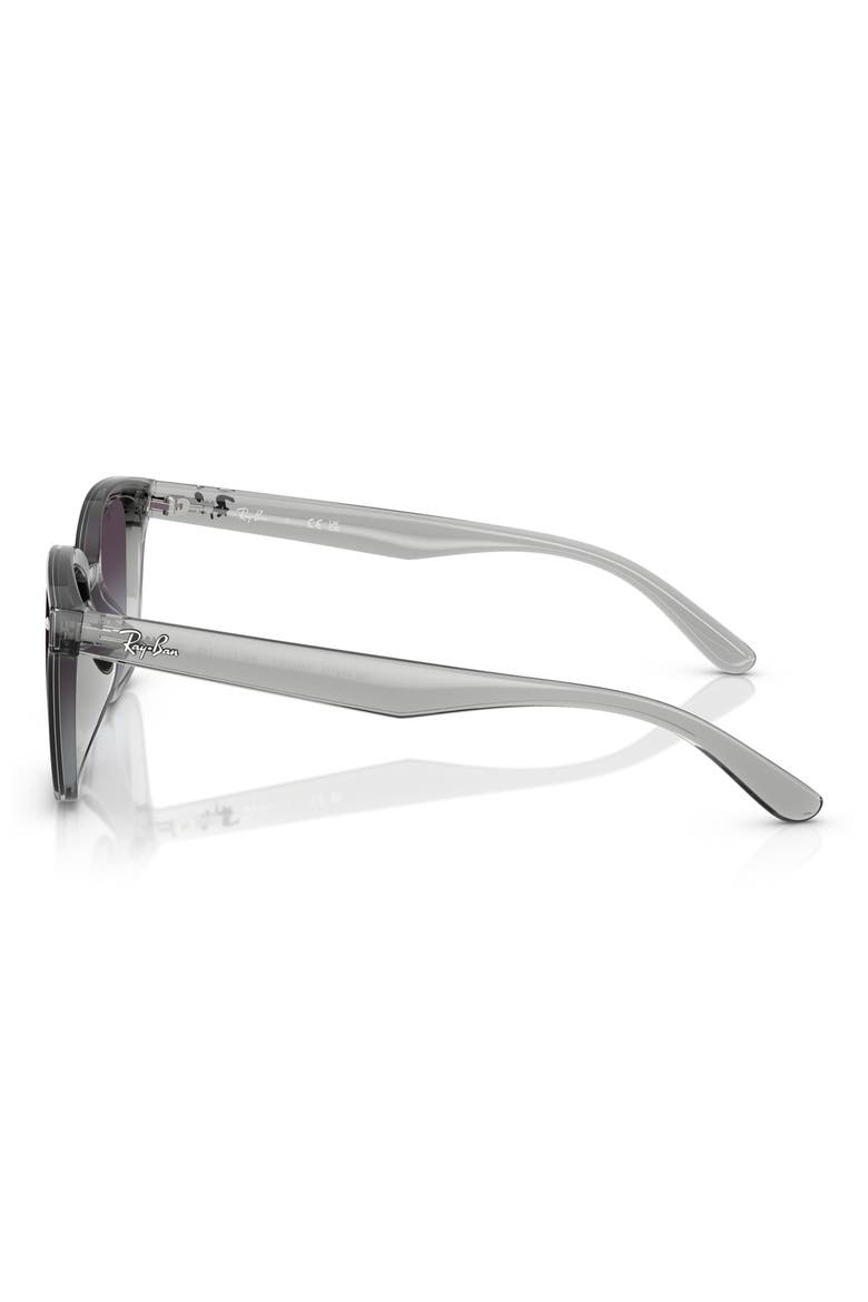 64mm Rectangle Sunglasses, Alternate, color, TRANSPARENT GREY