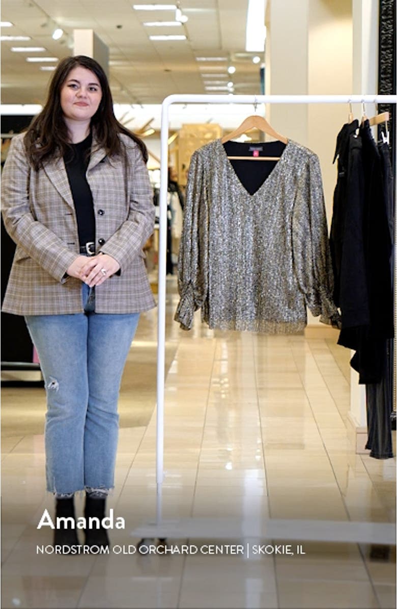 Metallic Stripe Long Sleeve Top, sales video thumbnail