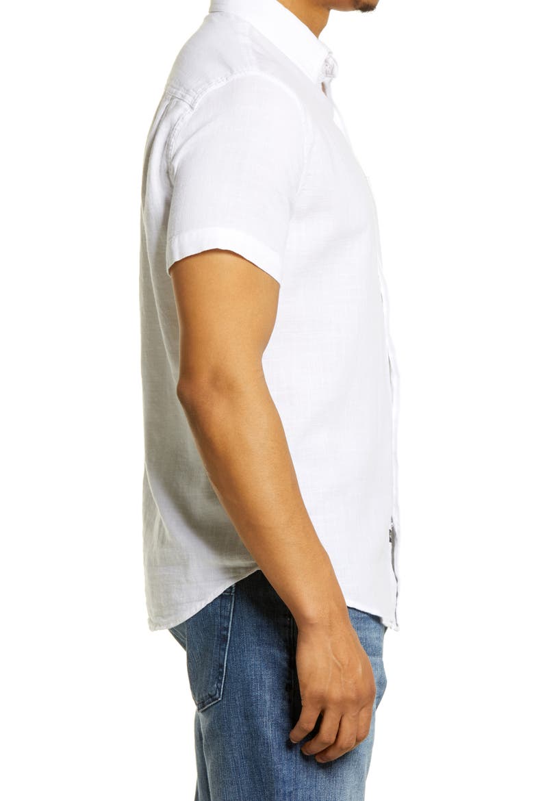 Fairfax Short Sleeve Button-Up Cotton Shirt, Alternate, color, WHITE