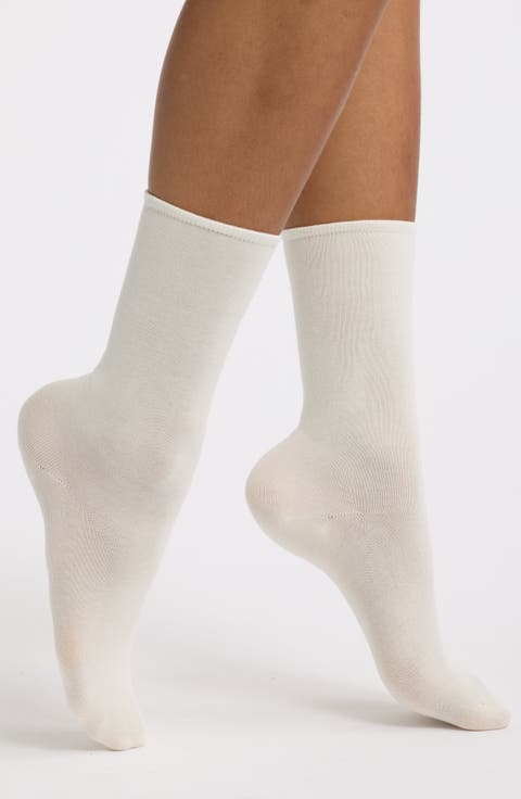 Shell Cotton Blend Crew Socks