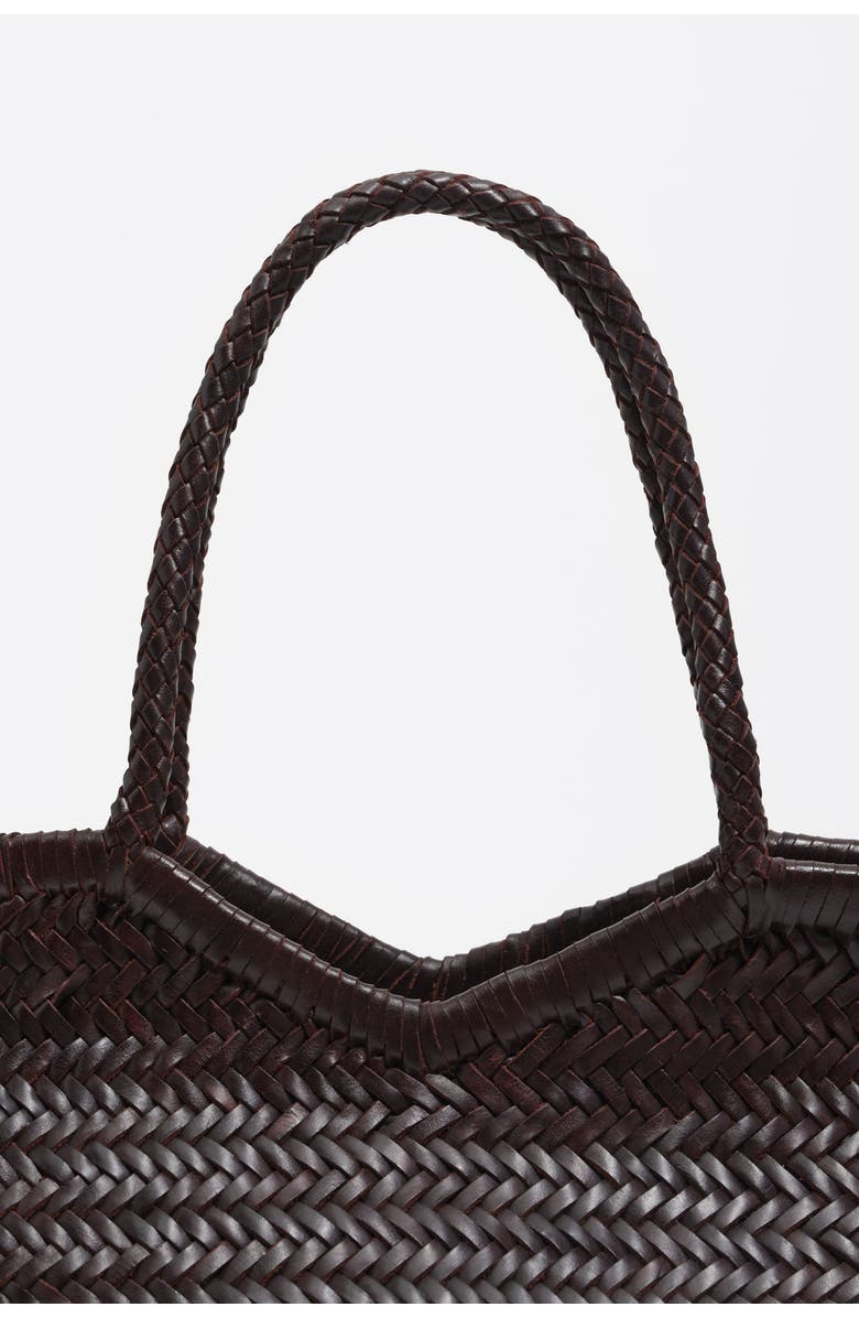 Bimba y Lola Large Braided Leather Shopper Bag, Alternate, color, Aubergine
