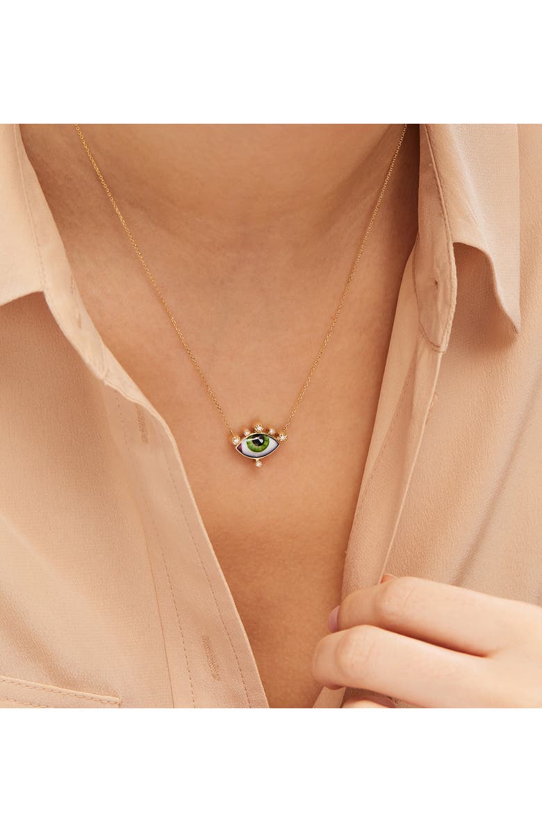 LITO Russe Petit Vert Diamond Pendant Necklace, Alternate, color, Green