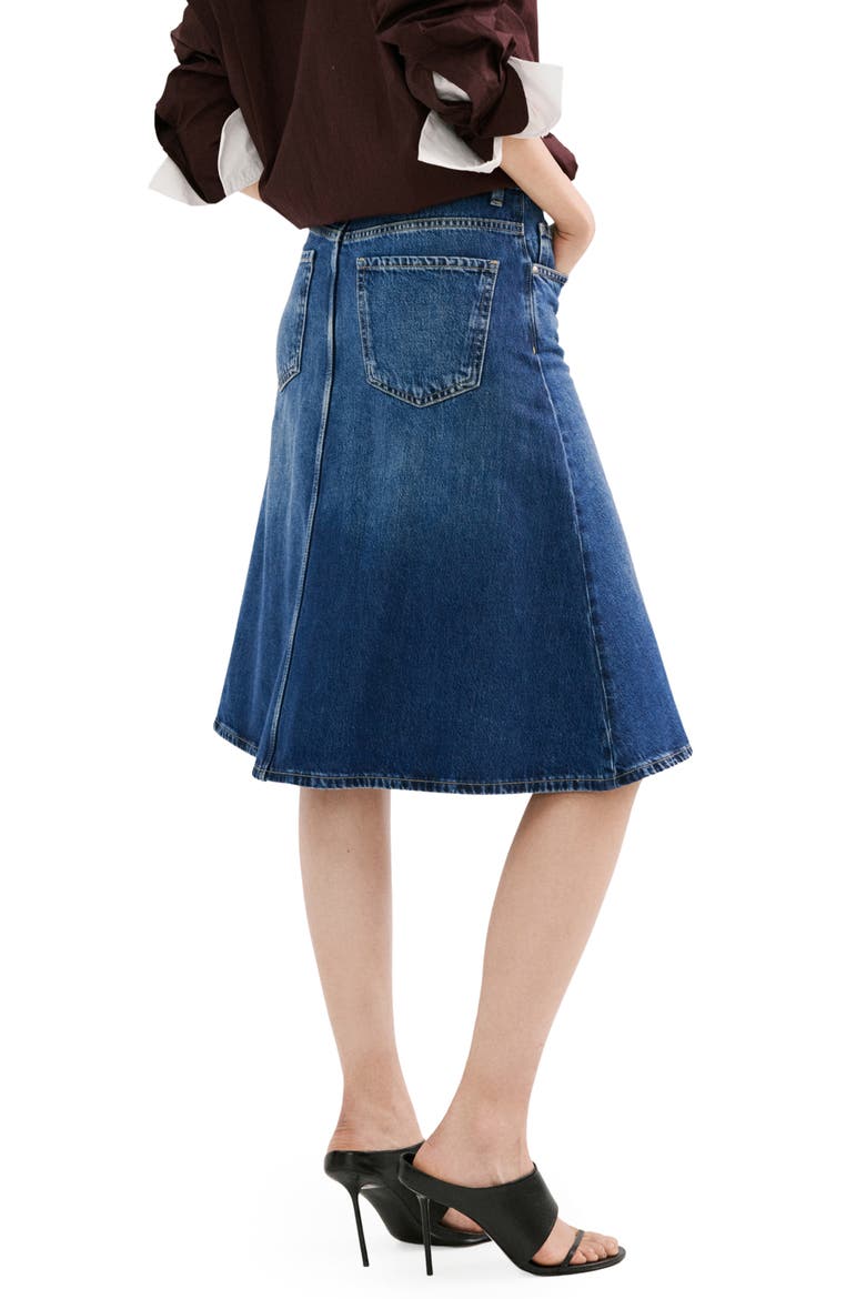 Denim Midi Skirt, Alternate, color, DARK BLUE