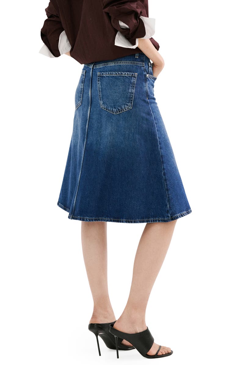 MANGO Denim Midi Skirt, Alternate, color, Dark Blue