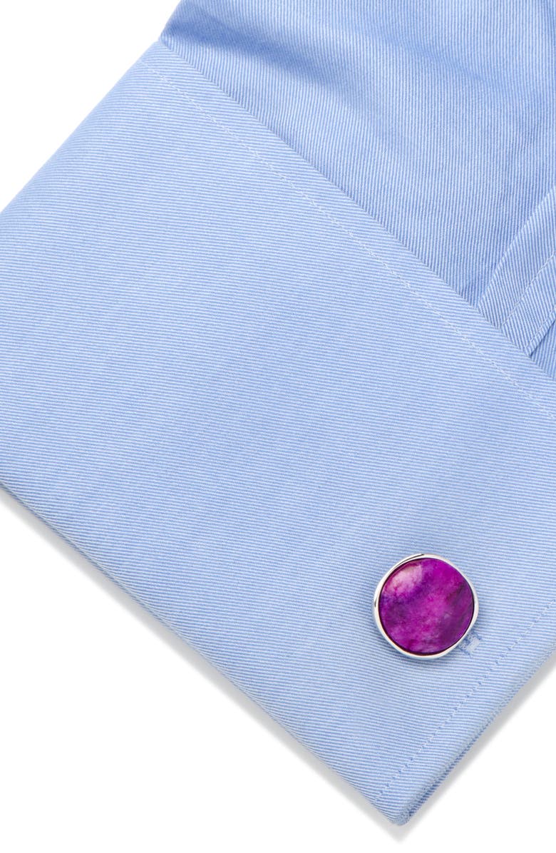 Cufflinks, Inc. Round Cuff Links, Alternate, color, Purple