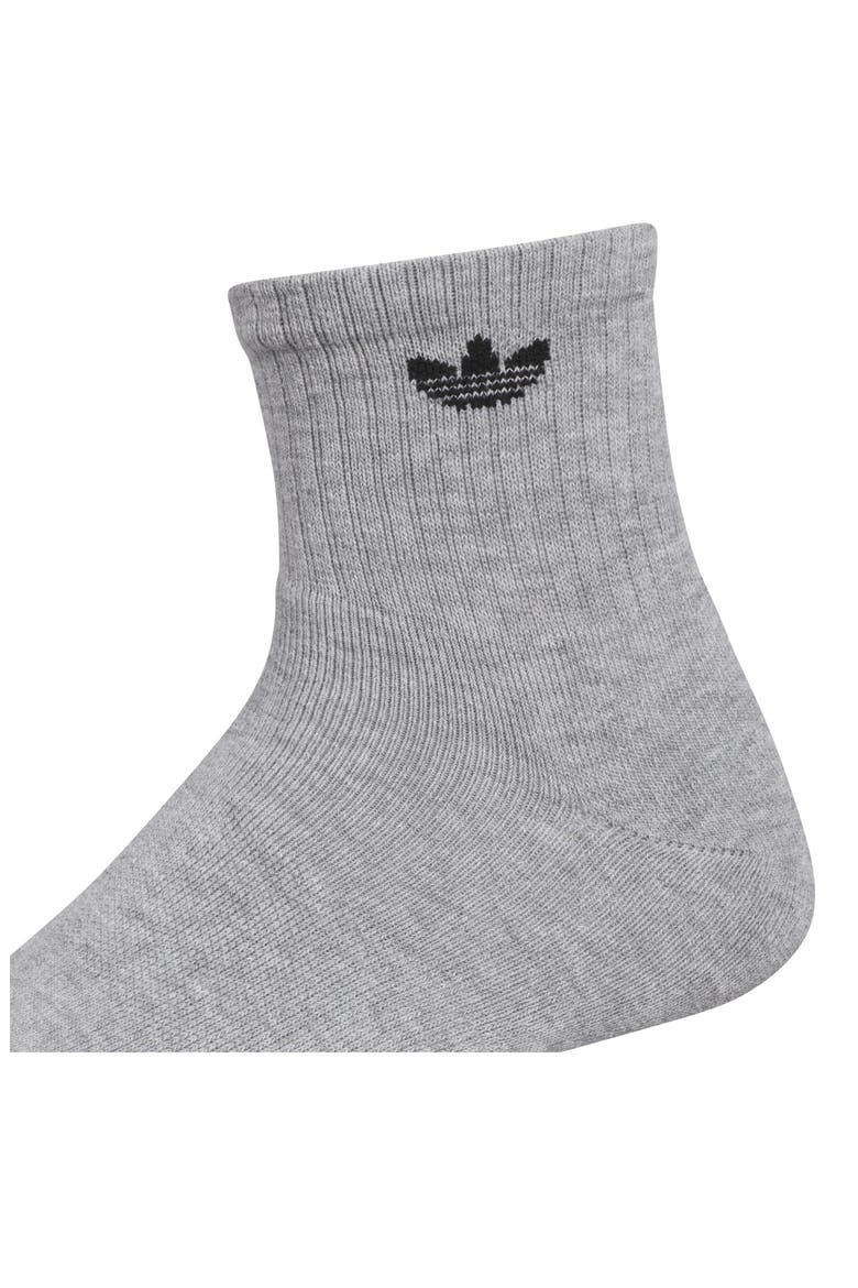 Assorted 6-Pack Trefoil 2.0 Quarter Crew Socks, Alternate, color, HEATHER GREY/ BLACK/ WHITE