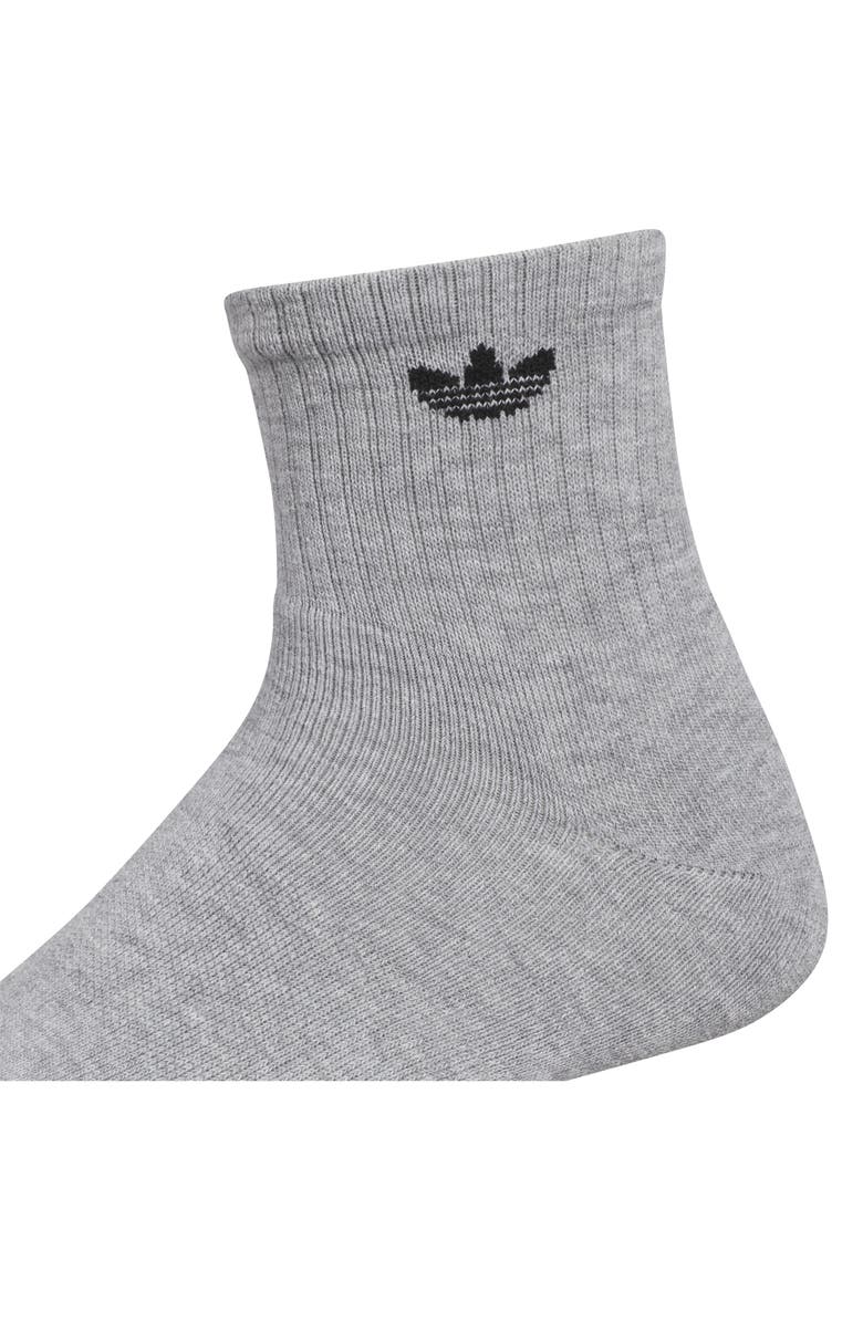 adidas Assorted 6-Pack Trefoil 2.0 Quarter Crew Socks, Alternate, color, Heather Grey/ Black/ White