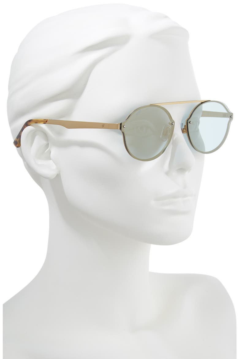58mm Round Sunglasses, Alternate, color, GOLD/ BLUE