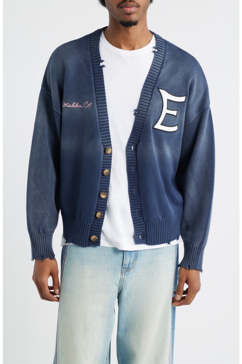 BORNXRAISED × UNION DISTRESSED CARDIGAN 4th Year Distressed