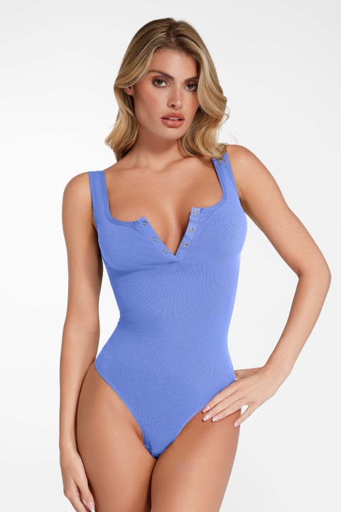 Shapewear Seamless Modal Henley Tank Bodysuit