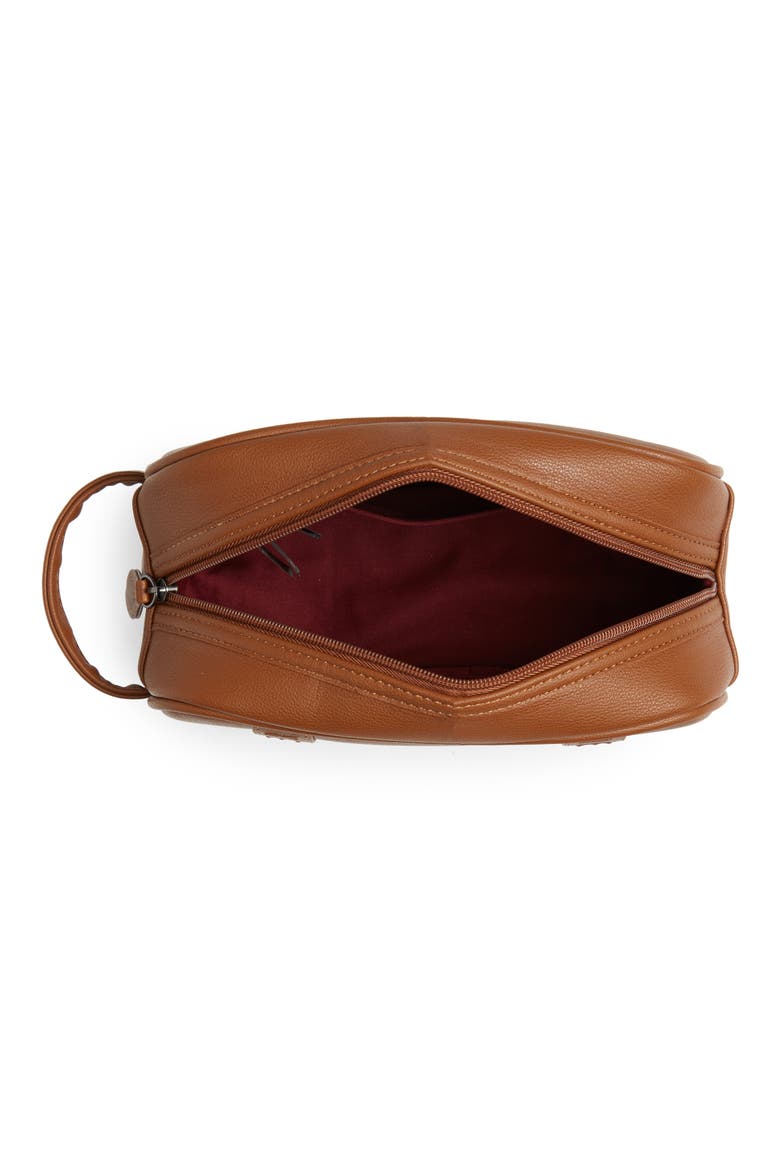 Vanes Faux Leather Dopp Kit, Alternate, color, TAN