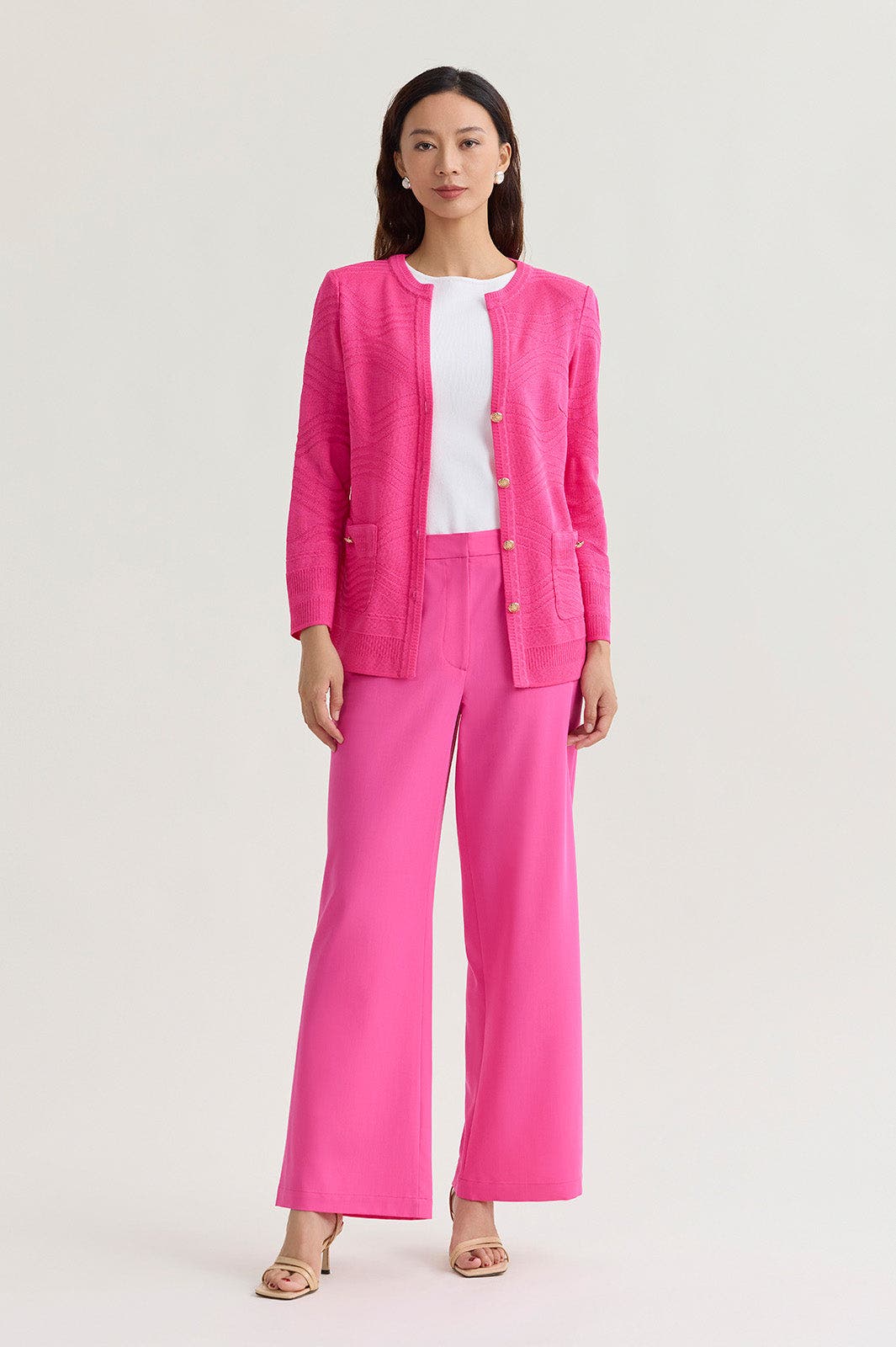 Heritage Tonal Textured Wave Knit Jacket