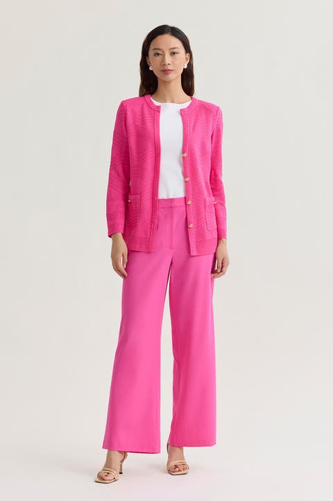 Heritage Tonal Textured Wave Knit Jacket