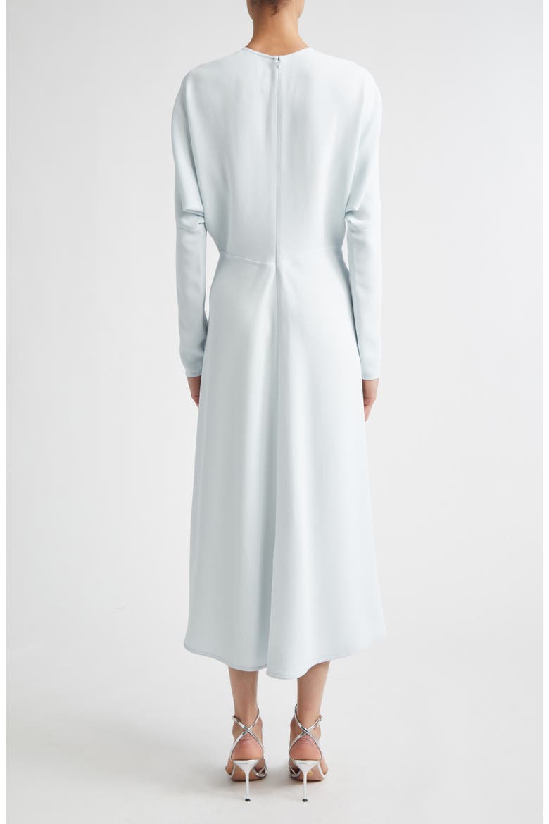 Long Sleeve Stretch Crepe Midi Dress, Alternate, color, GLACIAL BLUE