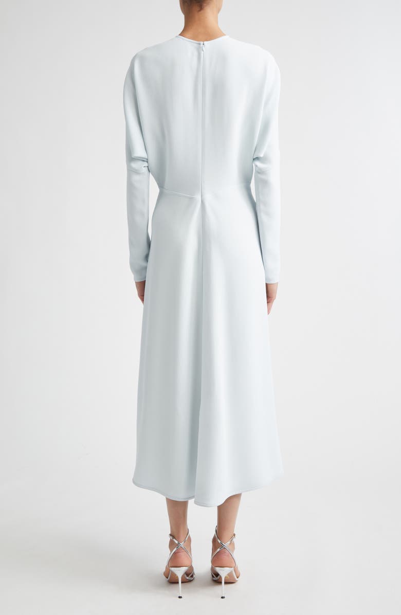 Victoria Beckham Long Sleeve Stretch Crepe Midi Dress, Alternate, color, Glacial Blue