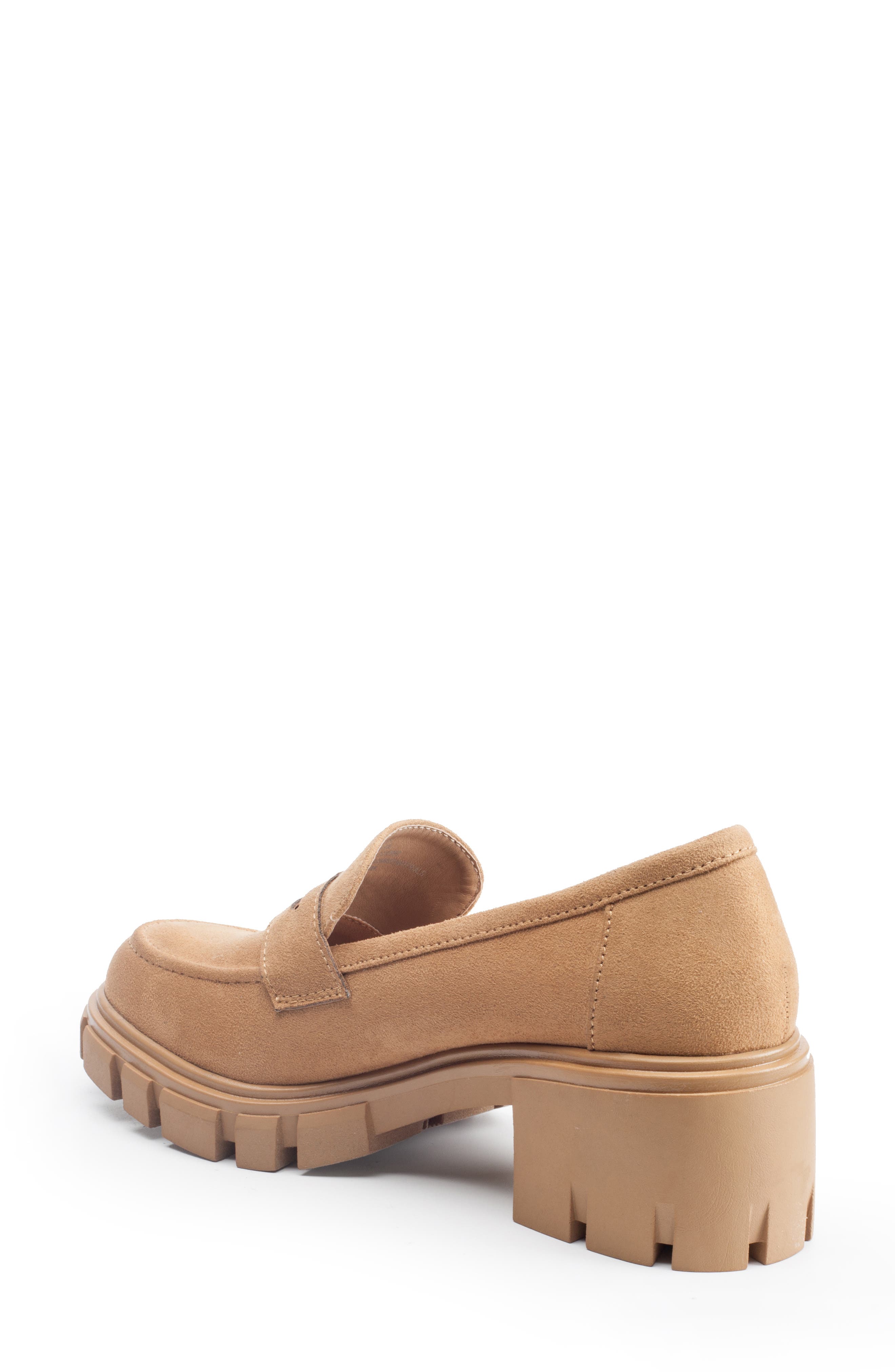 Blaze Lug Sole Penny Loafer, Alternate, color, TAN MICROSUEDE