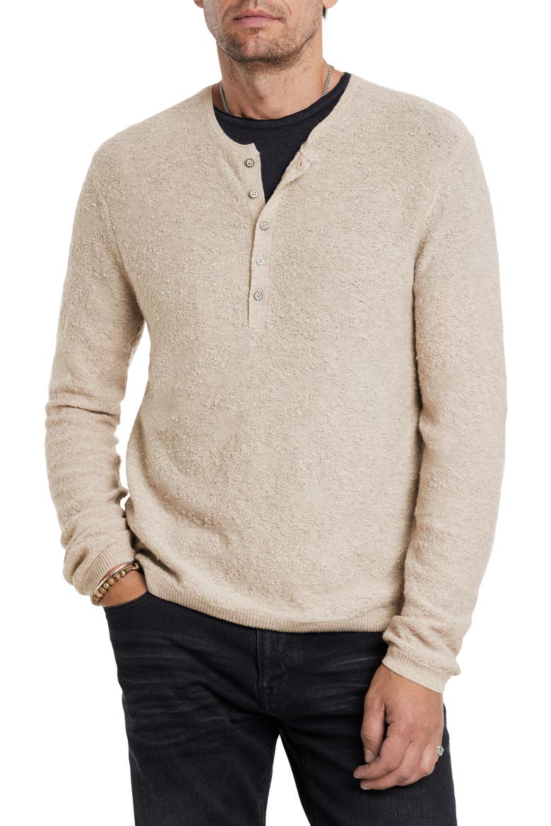 Alhandra Wool & Cashmere Henley Sweater, Main, color, HAY