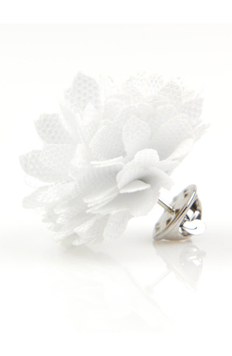 Brooklyn Brigade Men's Flower Lapel Pin, Alternate, color, White