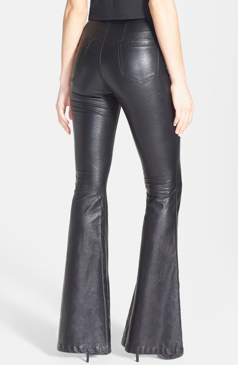 BLANKNYC Faux Leather Flared Pants, Alternate, color, 