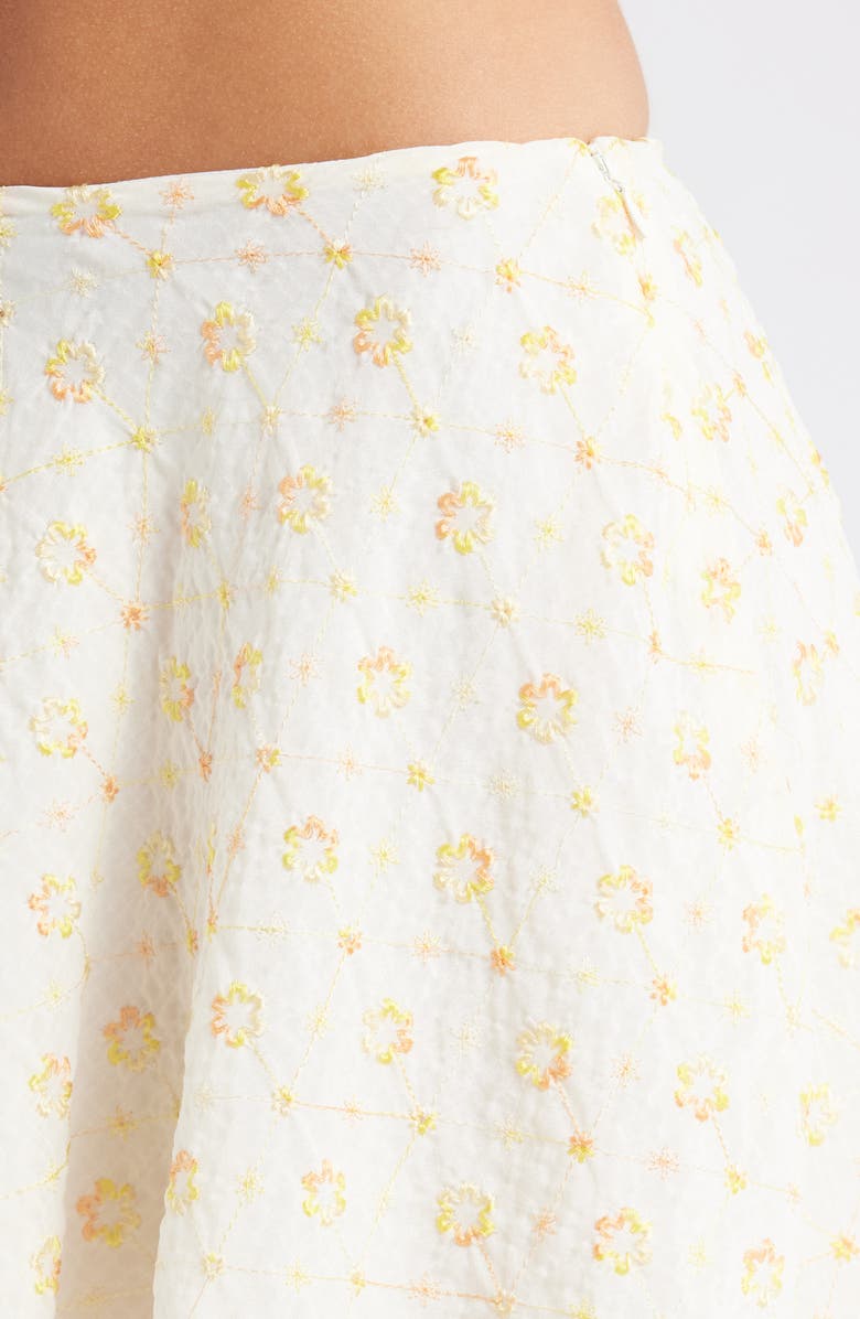Mistress Rocks Floral Embroidered Asymmetric Hem Skirt, Alternate, color, Floral