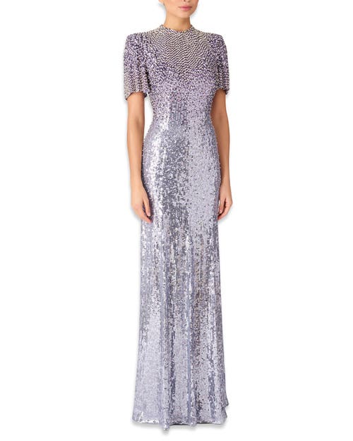 Jenny Packham Embellished Jourdain Gown In Silver