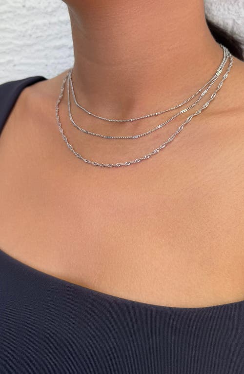 Adornia Set Of 3 Assorted Chain Necklaces In Silver