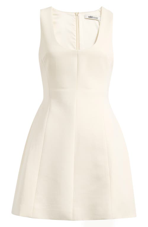 Odd Muse Scoop Neck Minidress In Neutral