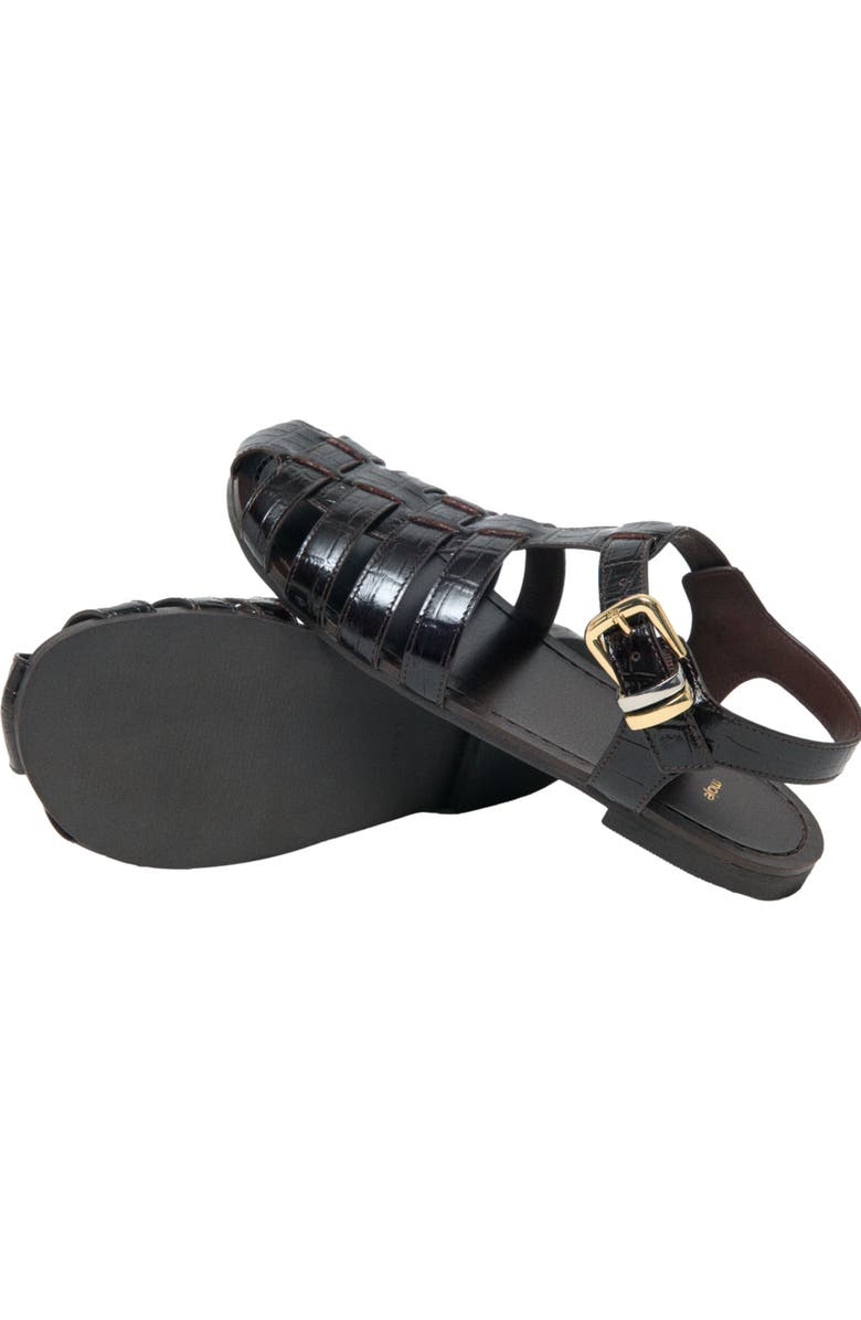 maje Multi-strap leather sandals, Alternate, color, Brown
