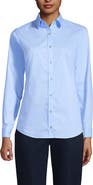 Lands' End School Uniform  No Gape Long Sleeve Stretch Shirt
