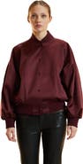 Cynthia Rowley Satin Bomber Jacket