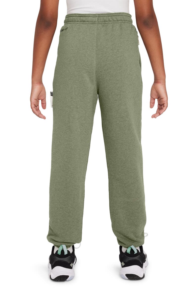 Kids' Dri-FIT Fleece Sweatpants, Alternate, color, OIL GREEN/ HEATHER/ PALE IVORY