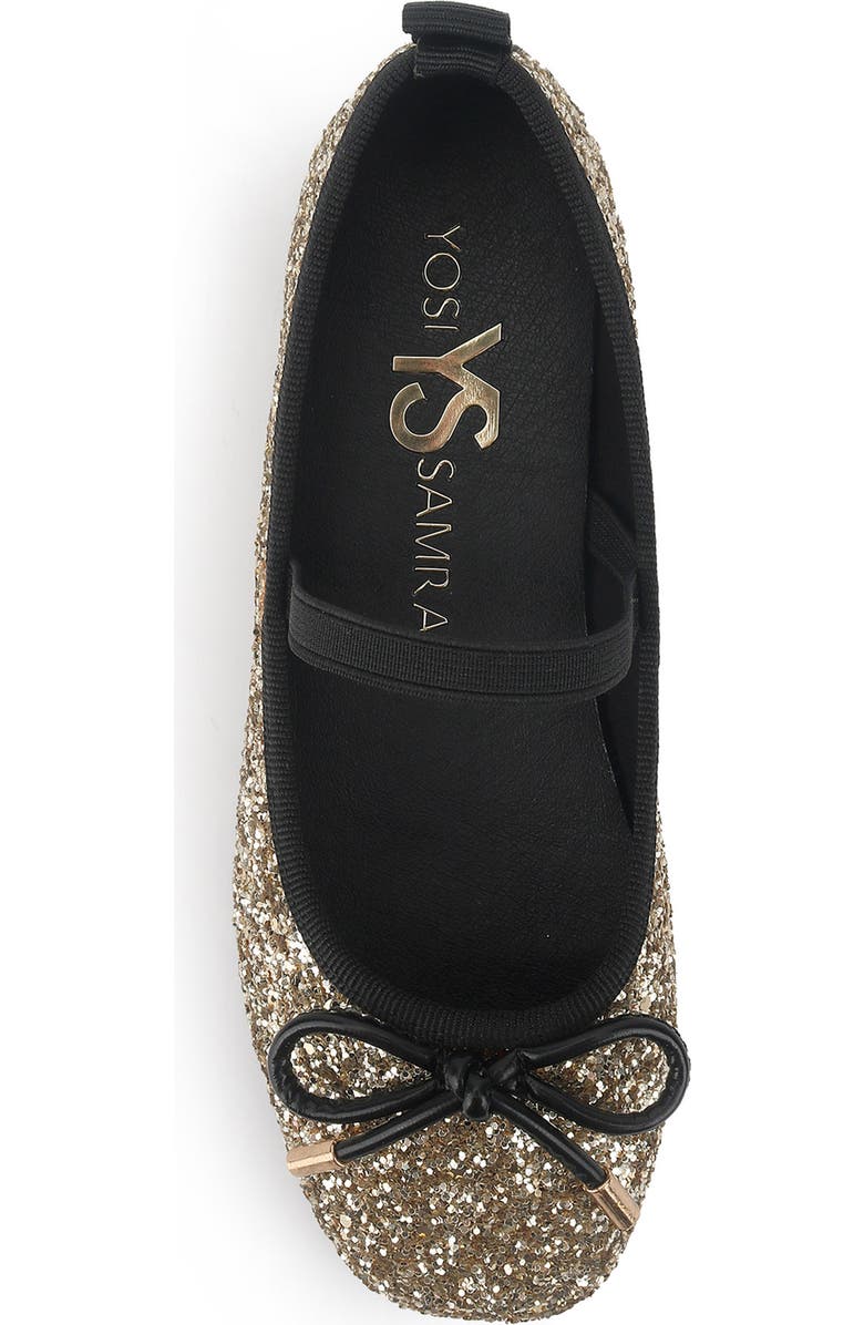 Yosi Samra Kids' Miss Emma Flat, Alternate, color, Gold Glitter